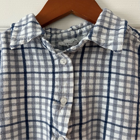 Jane and Delancey Blue and White Plaid Top - Picture 2 of 6